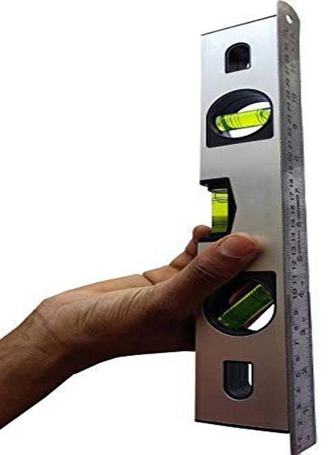 Inditrust ميزان تسوية مغناطيسي للنجار من إنديتراست مقاس 12 بوصة (فضي) - Image 3
